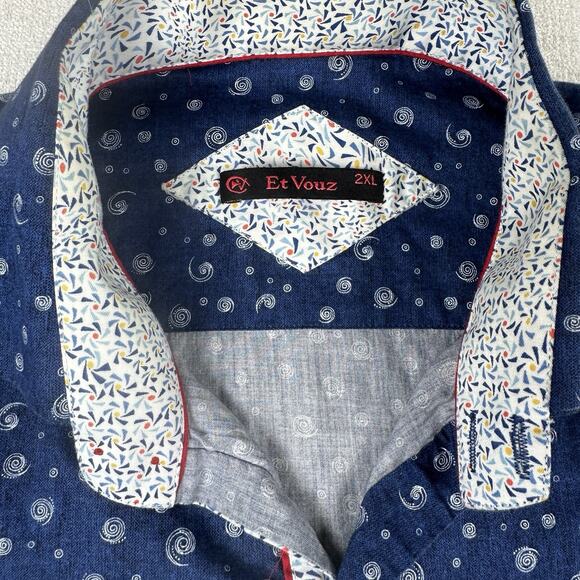 Et Vous Paris Men's 2XL Long Sleeve Button Down Pearl Buttons - Picture 2 of 10